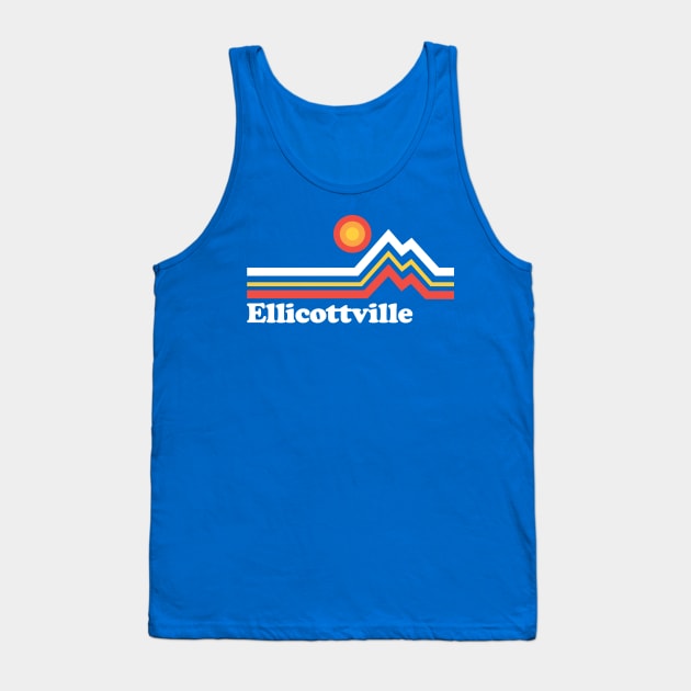 Ellicottville NY Retro Vintage Mountain Tank Top by PodDesignShop